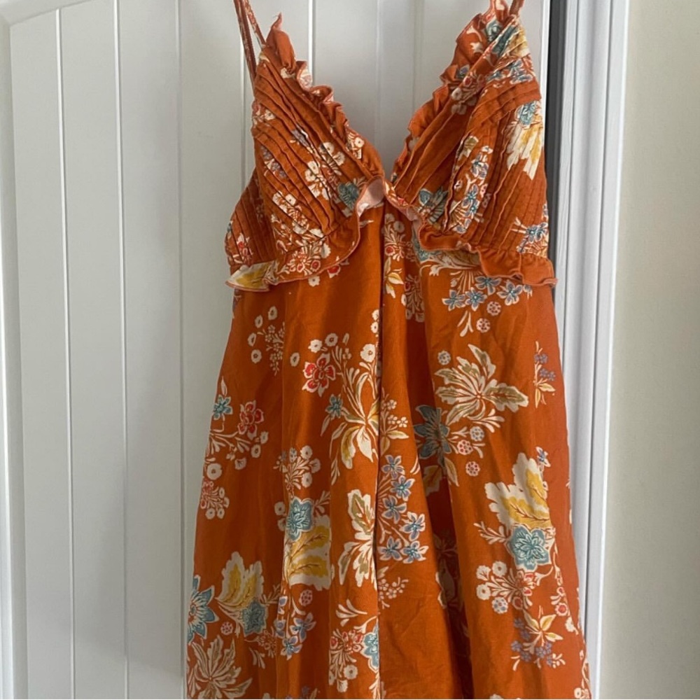 ORANGE FREE PEOPLE FLOWY DRESS